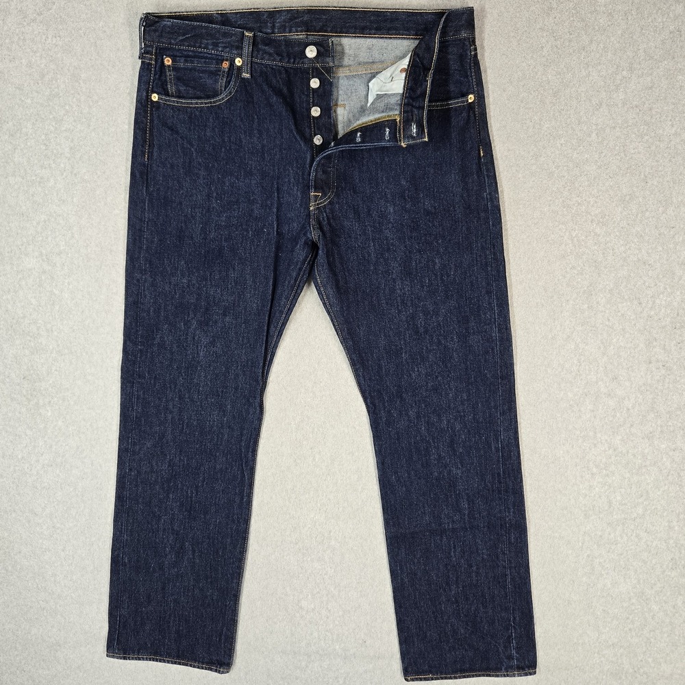 Levi's 501 Men Jeans 36X30 Dark Blue Denim Original Fit Straight Leg
